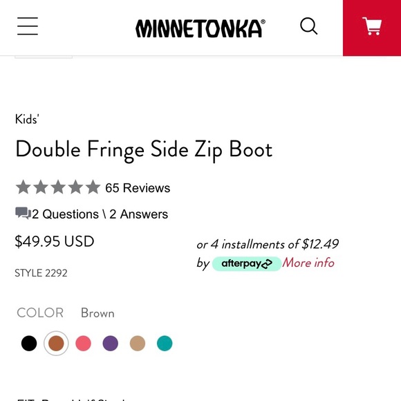 Tan Minnetonka children’s moccasins - Picture 2 of 10